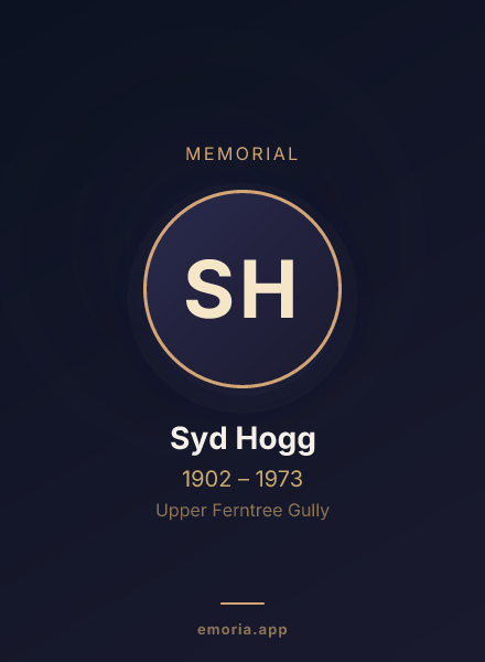 Memorial portrait of Syd Hogg