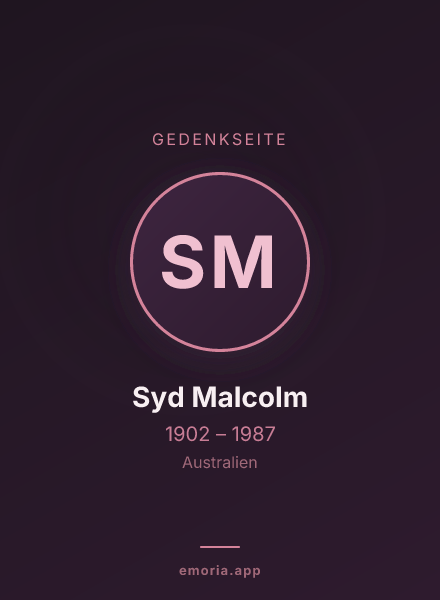 Gedenkportrait von Syd Malcolm