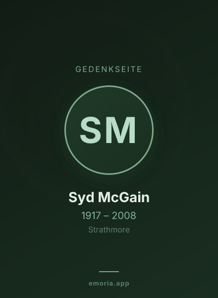Gedenkportrait von Syd McGain