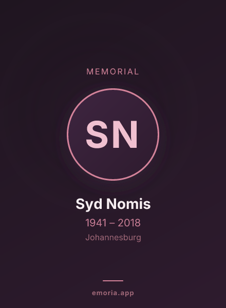Memorial portrait of Syd Nomis