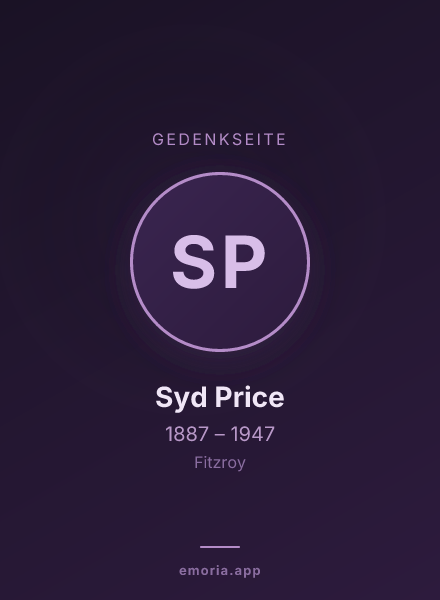 Gedenkportrait von Syd Price