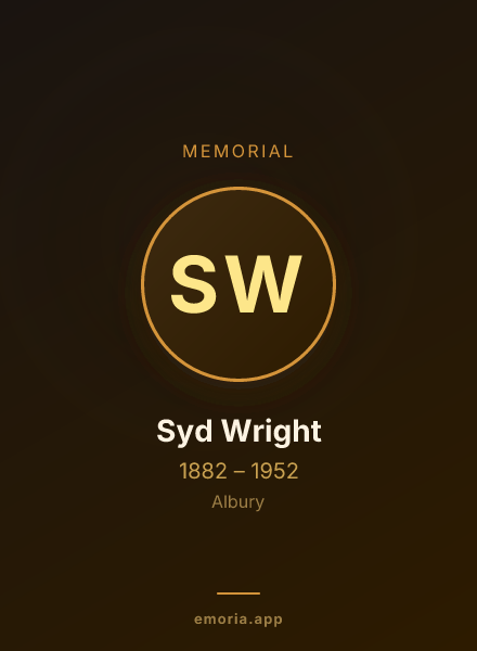 Memorial portrait of Syd Wright
