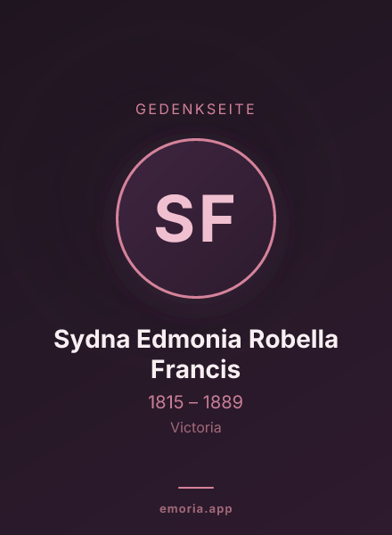 Gedenkportrait von Sydna Edmonia Robella Francis