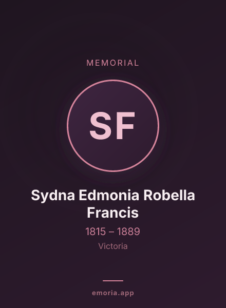 Memorial portrait of Sydna Edmonia Robella Francis