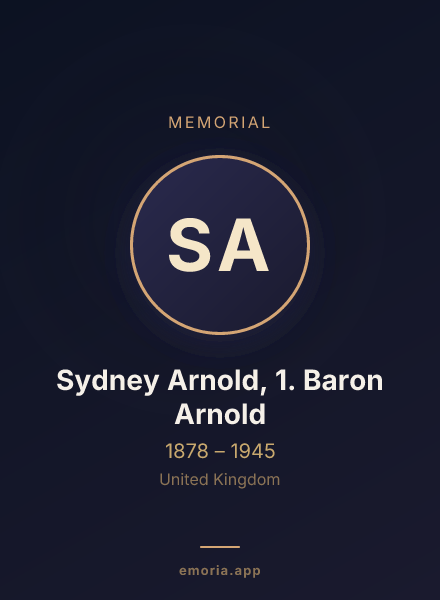 Memorial portrait of Sydney Arnold, 1. Baron Arnold