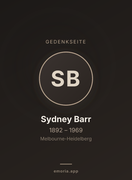 Gedenkportrait von Sydney Barr