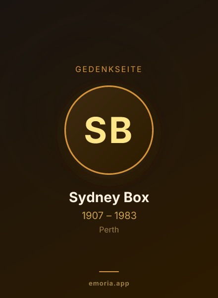 Gedenkportrait von Sydney Box