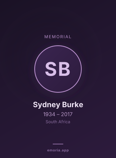 Memorial portrait of Sydney Burke