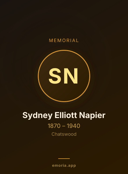 Memorial portrait of Sydney Elliott Napier