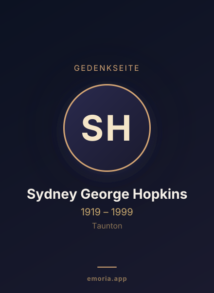 Gedenkportrait von Sydney George Hopkins