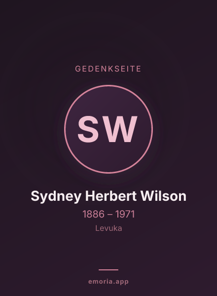 Gedenkportrait von Sydney Herbert Wilson