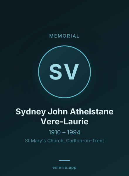 Memorial portrait of Sydney John Athelstane Vere-Laurie