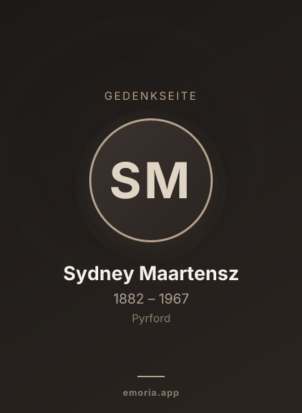 Gedenkportrait von Sydney Maartensz
