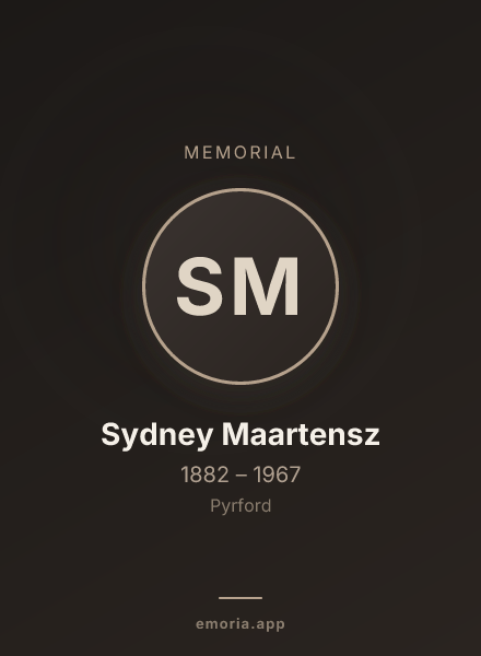 Memorial portrait of Sydney Maartensz