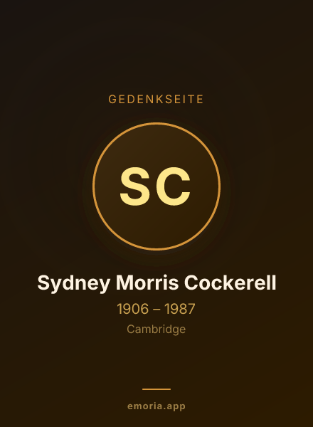 Gedenkportrait von Sydney Morris Cockerell