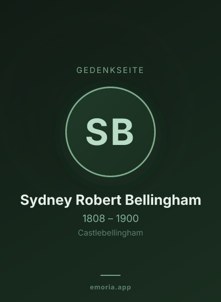 Gedenkportrait von Sydney Robert Bellingham