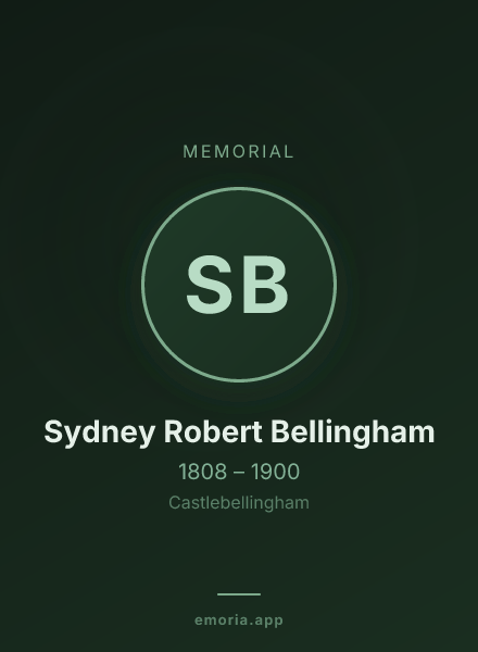 Memorial portrait of Sydney Robert Bellingham