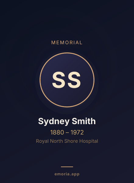 Memorial portrait of Sydney Smith