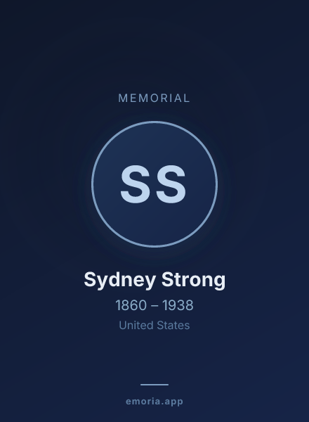 Memorial portrait of Sydney Strong