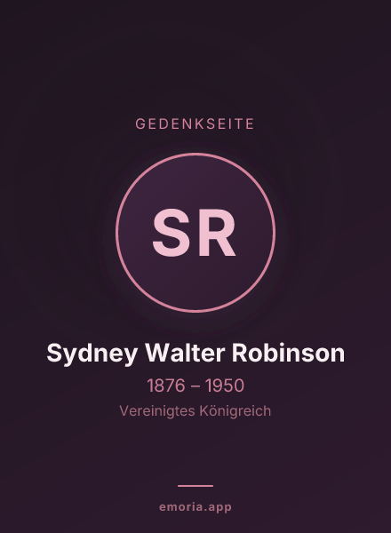 Gedenkportrait von Sydney Walter Robinson