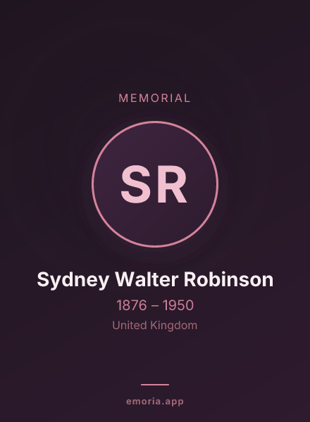 Memorial portrait of Sydney Walter Robinson