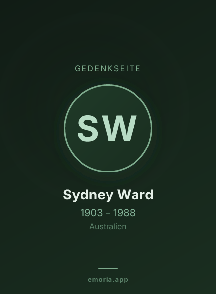 Gedenkportrait von Sydney Ward