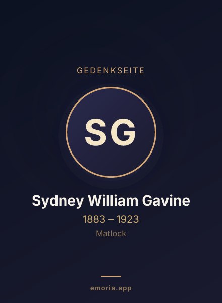 Gedenkportrait von Sydney William Gavine