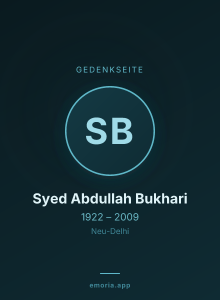 Gedenkportrait von Syed Abdullah Bukhari