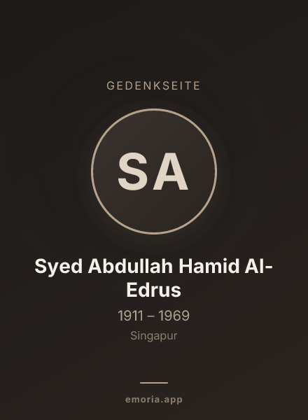 Gedenkportrait von Syed Abdullah Hamid Al-Edrus