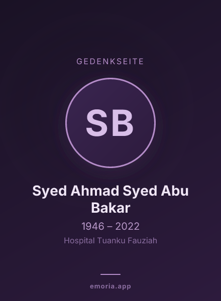 Gedenkportrait von Syed Ahmad Syed Abu Bakar