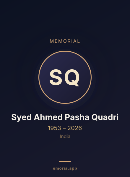 Memorial portrait of Syed Ahmed Pasha Quadri
