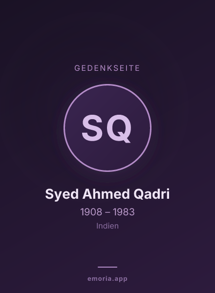 Gedenkportrait von Syed Ahmed Qadri