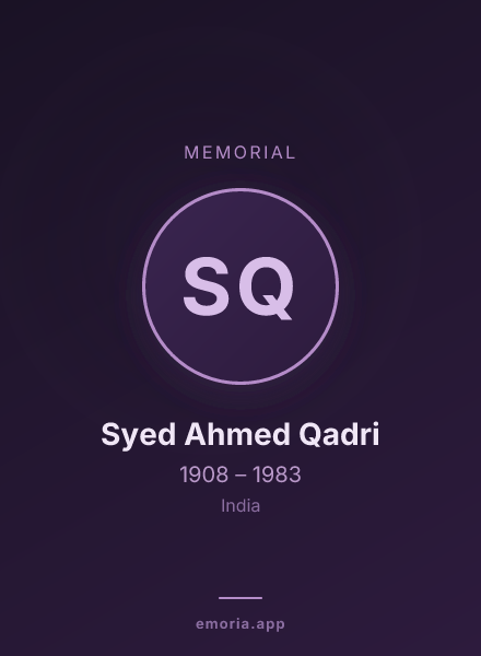 Memorial portrait of Syed Ahmed Qadri