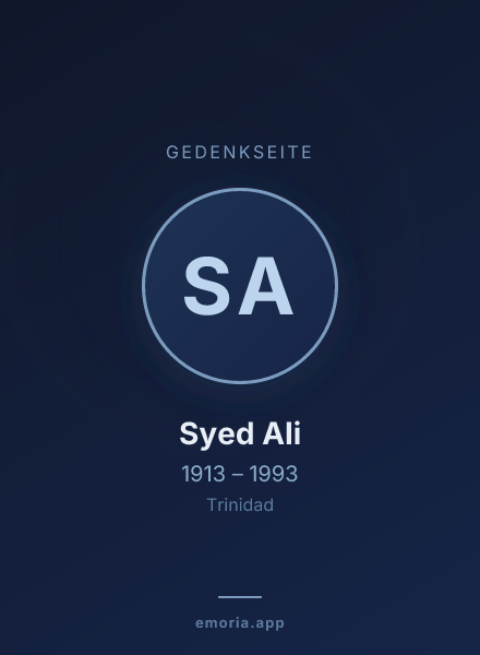 Gedenkportrait von Syed Ali