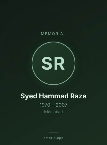 Memorial portrait of Syed Hammad Raza