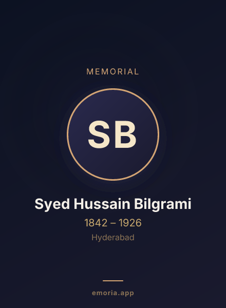 Memorial portrait of Syed Hussain Bilgrami