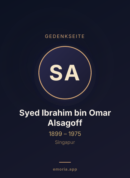 Gedenkportrait von Syed Ibrahim bin Omar Alsagoff