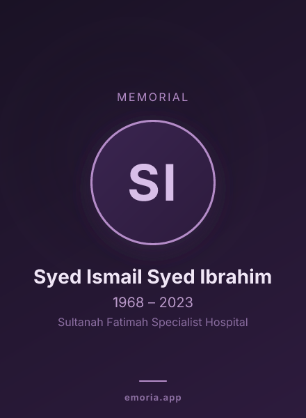 Memorial portrait of Syed Ismail Syed Ibrahim