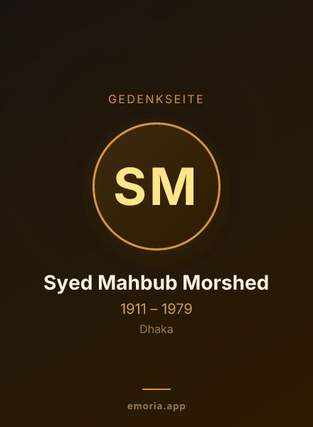 Gedenkportrait von Syed Mahbub Morshed