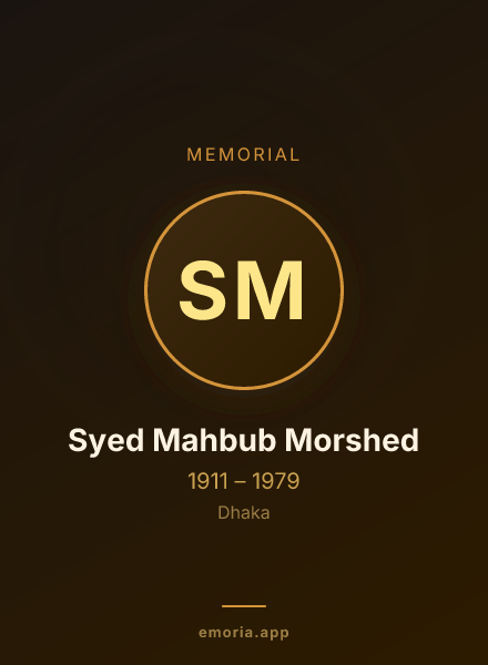 Memorial portrait of Syed Mahbub Morshed