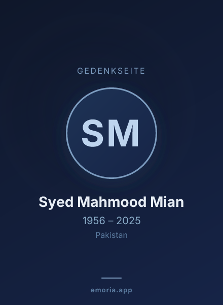 Gedenkportrait von Syed Mahmood Mian