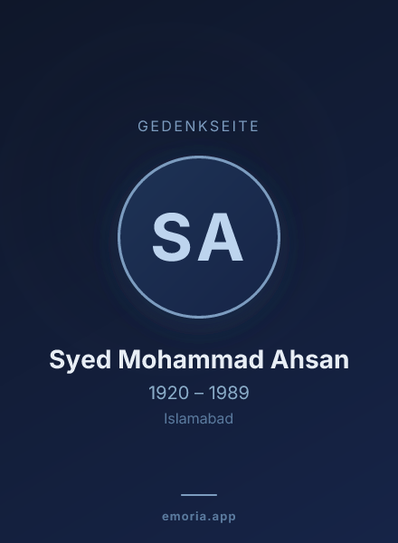 Gedenkportrait von Syed Mohammad Ahsan