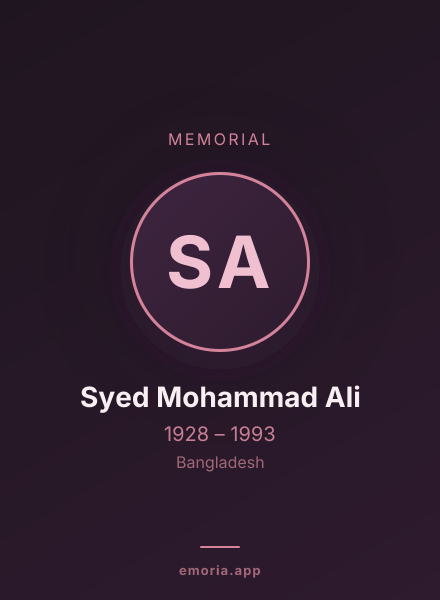 Memorial portrait of Syed Mohammad Ali