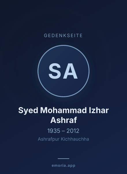 Gedenkportrait von Syed Mohammad Izhar Ashraf