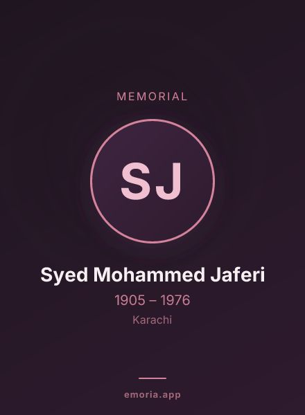 Memorial portrait of Syed Mohammed Jaferi