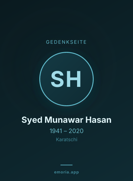 Gedenkportrait von Syed Munawar Hasan