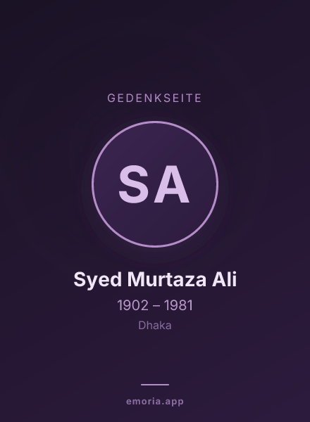 Gedenkportrait von Syed Murtaza Ali
