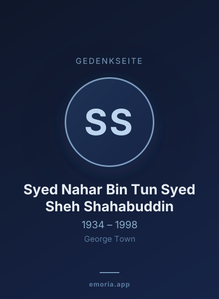Gedenkportrait von Syed Nahar Bin Tun Syed Sheh Shahabuddin