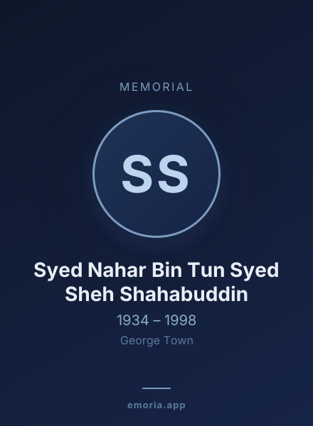 Memorial portrait of Syed Nahar Bin Tun Syed Sheh Shahabuddin