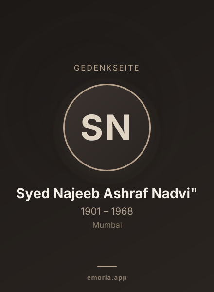 Gedenkportrait von Syed Najeeb Ashraf Nadvi"